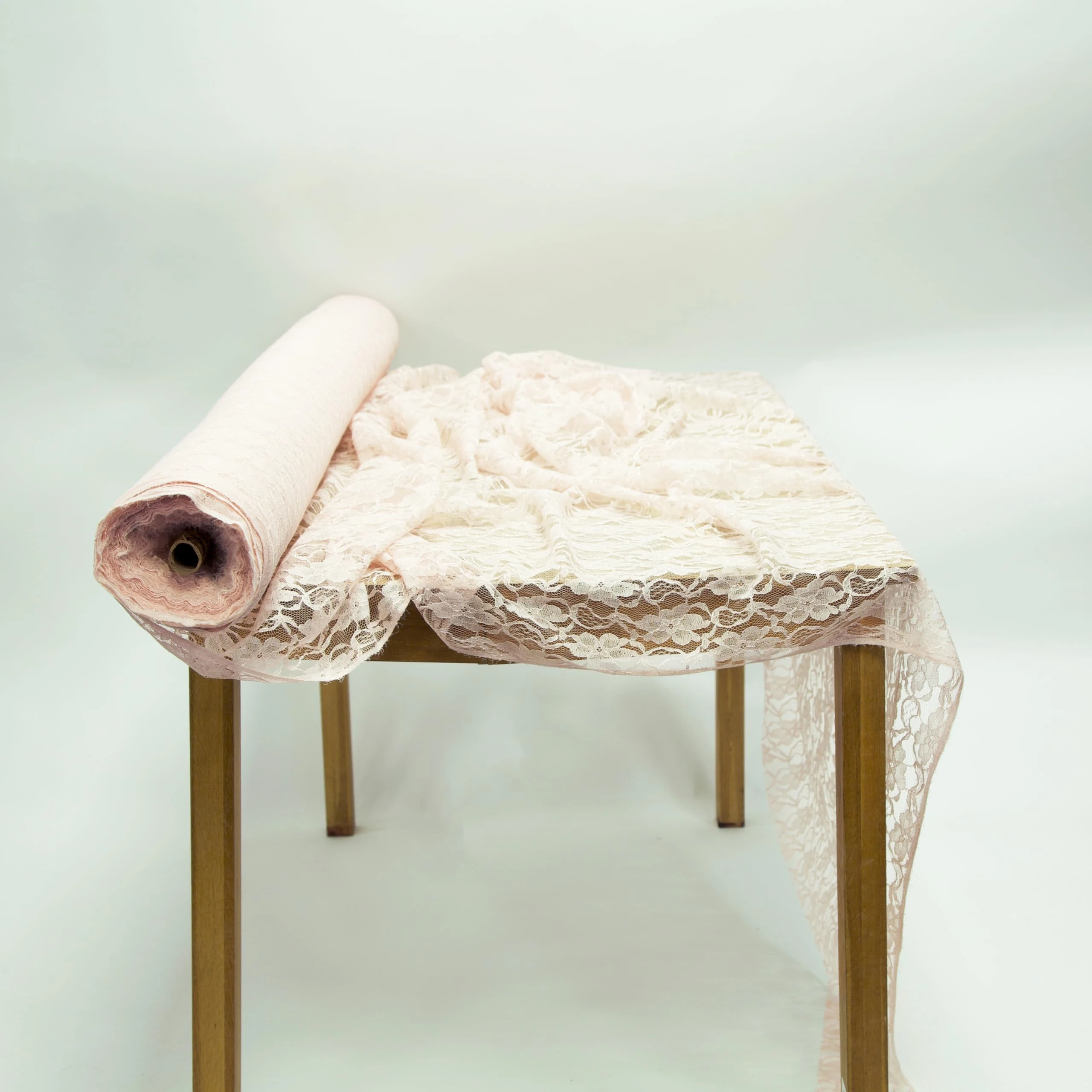 Vintage Lace Fabric 1.5m Wide Sold Per Metre Wedding Events Home Textiles Decor (Blush Pink)