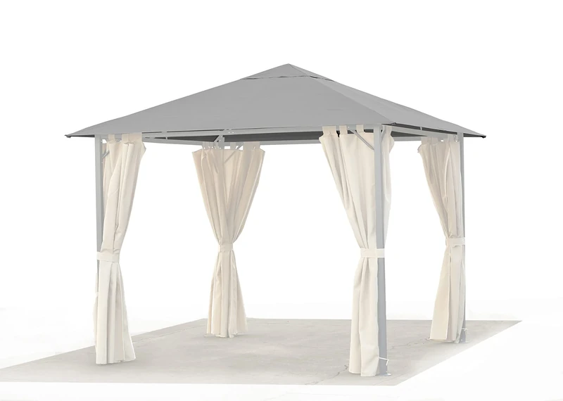 GRASEKAMP Qualit鋞 seit 1972 48278 Grasekamp Quality Since 1972 Roof 3 x 3 m Garden Gazebo Nice Grey Tarpaulin Cover Universal Party Tent, Gray, L x B 300 x 300 cm