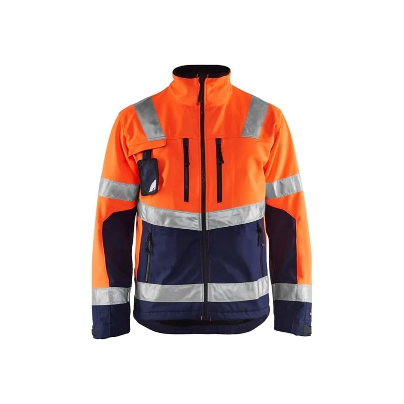 Blakläder 4900251753894XL Size 4X-Large Cl.2 "High Vis" Softshell Jacket - Orange/Navy Blue