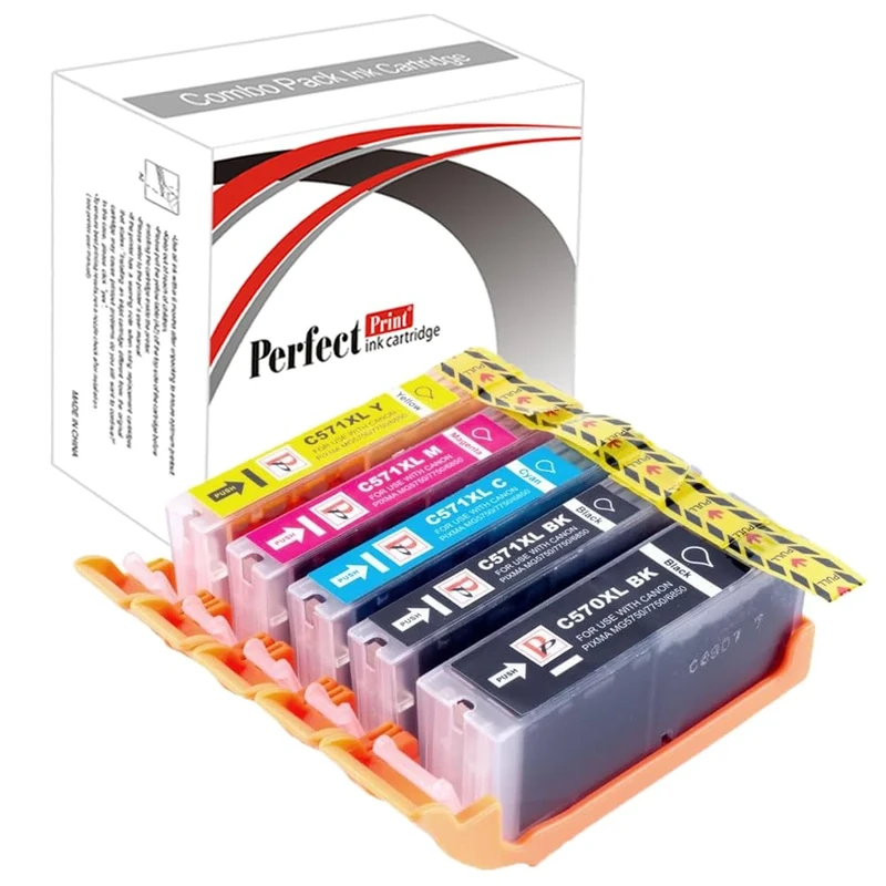 PerfectPrint Compatible Ink Cartridge Replacement for Canon PIXMA MG5750 MG6850 MG5751 MG6851 MG5753 MG5752 MG6852 MG6853 MG5700 MG6800 TS6050 TS6052 TS6051 TS5055 TS5053 MG7751 (5-Pack)