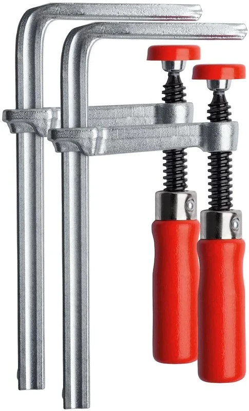 Bessey GTR12SET All-Steel Table Clamp Set, Grey/Red, 120/60 mm