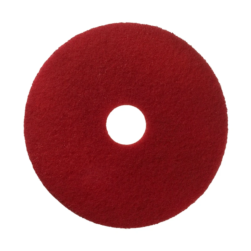 Scotch-Brite Floor Pad, Red, 406 mm | pack of 5 | for cleaning and buffing | reusable and washable polishing pad resists clogging and loading