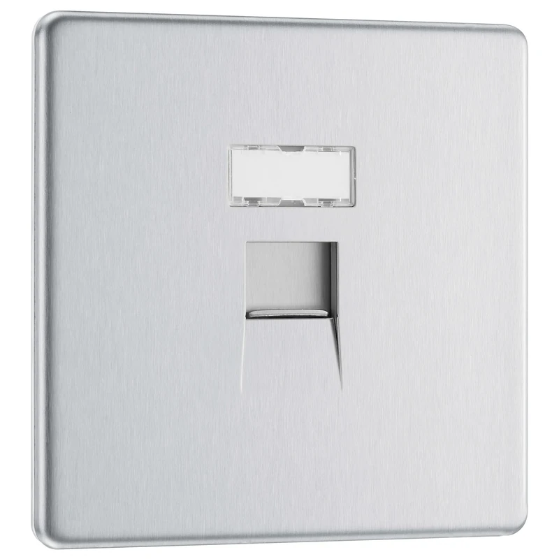 BG Electrical Screwless Flat Plate Single RG45 Data Outlet Socket