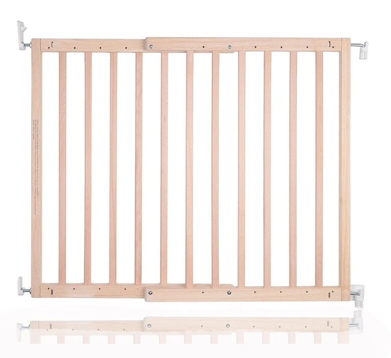 Safetots Chunky Wooden Screw Fit Stair Gate, Natural, 63.5cm - 105.5cm, Wood Baby Gate, Screw Fit Safety Barrier, Stylish Design and Practical Safety Gate, Easy Installation