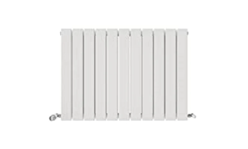 iBathUK Apex Horizontal Radiator, Double Flat Panel Radiators, 600x836mm Slim Radiator for Bathroom,Kitchen,Living Room- White