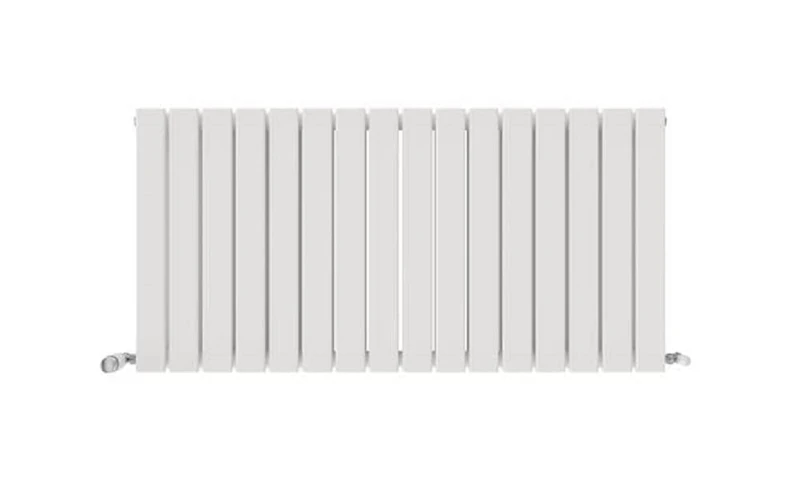 iBathUK Apex Horizontal Radiator, Double Flat Panel Radiators, 600x1216mm Slim Radiator for Bathroom,Kitchen,Living Room- White