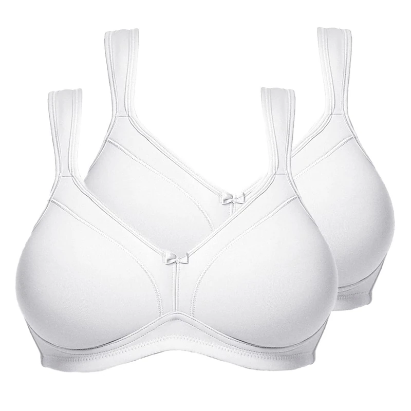 Susa Women's Twin Pack Bra, Opaque, White, 36B