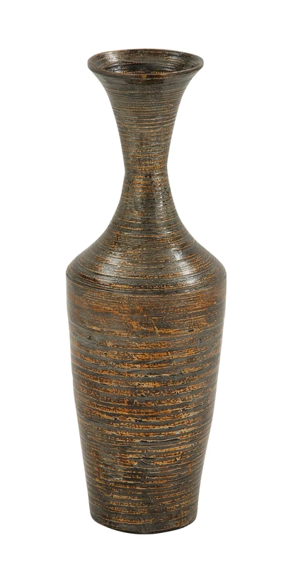 Deco 79 Vase, Bamboo, Dark Brown, CONVENIENTLY Sized