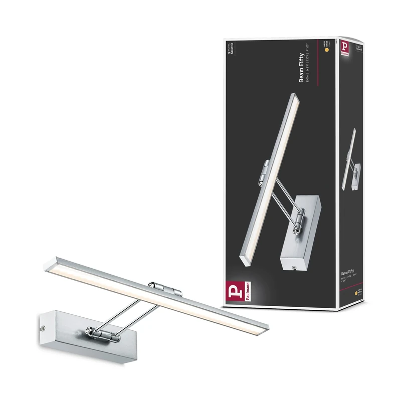 Paulmann 99895 Galeria LED Picture luminaire Assistent II Cabinet luminaire incl. 1x7W Picture Lighting Brushed Nickel, Chrome Metal 2700K