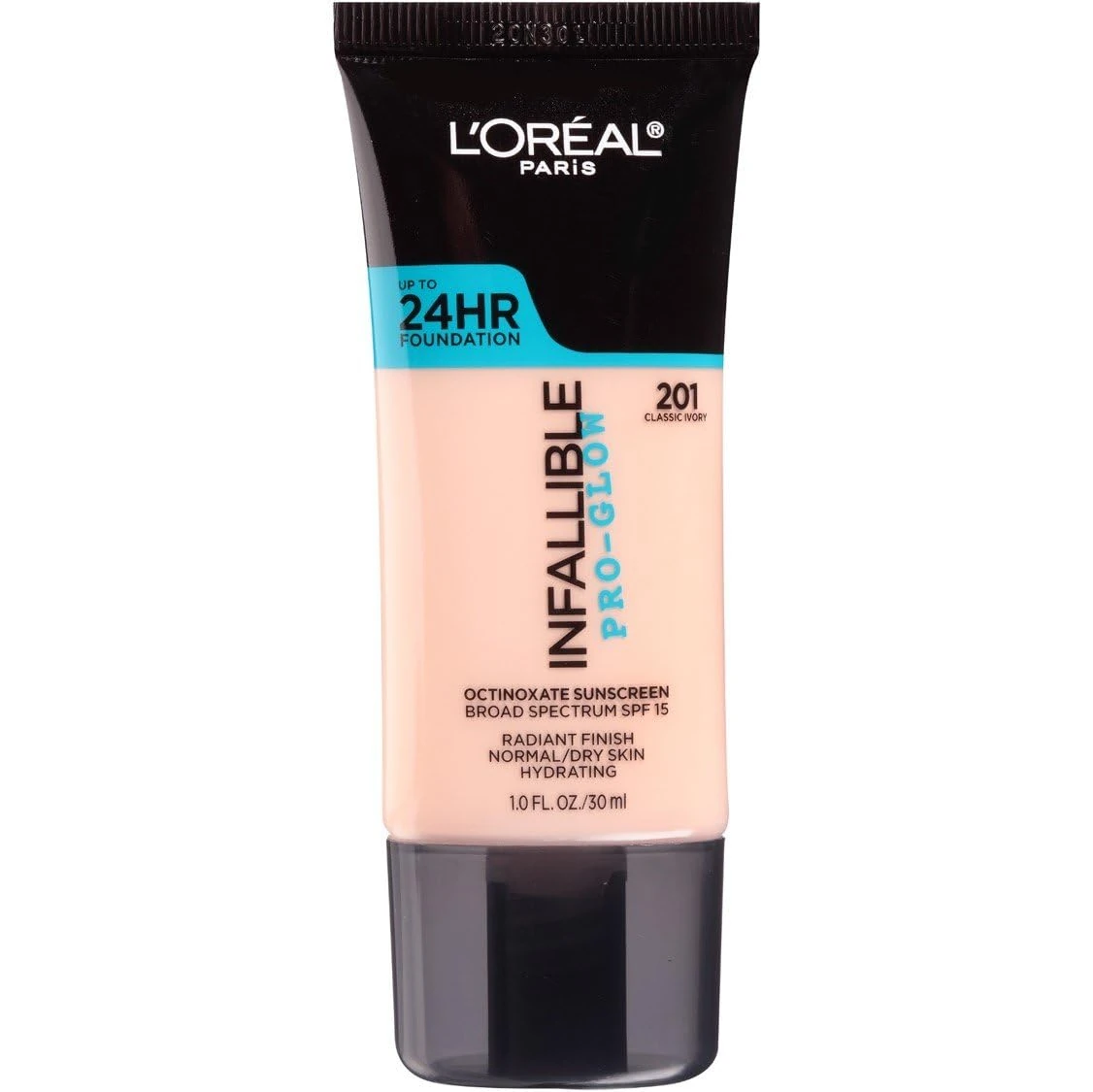 L'Oréal Paris Infallible Pro Glow Longwear Foundation, 201 Classic Ivory, 30 ml (Amazon Exclusive)