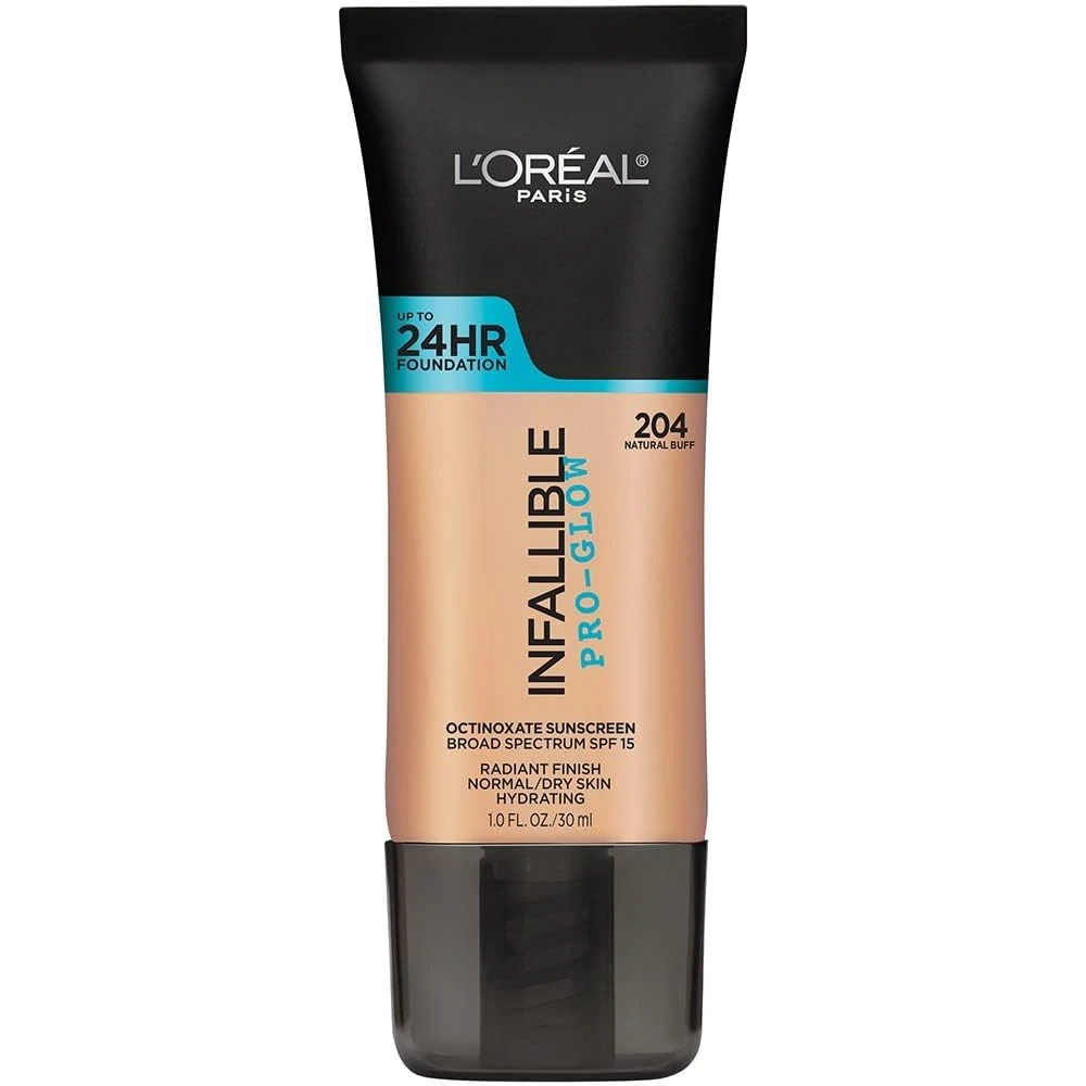 L'Oréal Paris Infallible Pro Glow Longwear Foundation, 204 Natural Buff, 30 ml (Amazon Exclusive)