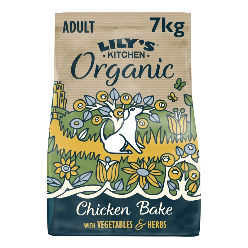 Lily’s Kitchen Made with Natural Ingredients Adult Dry Dog Food Organic Chicken Bake Balanced Nutrition 7kg