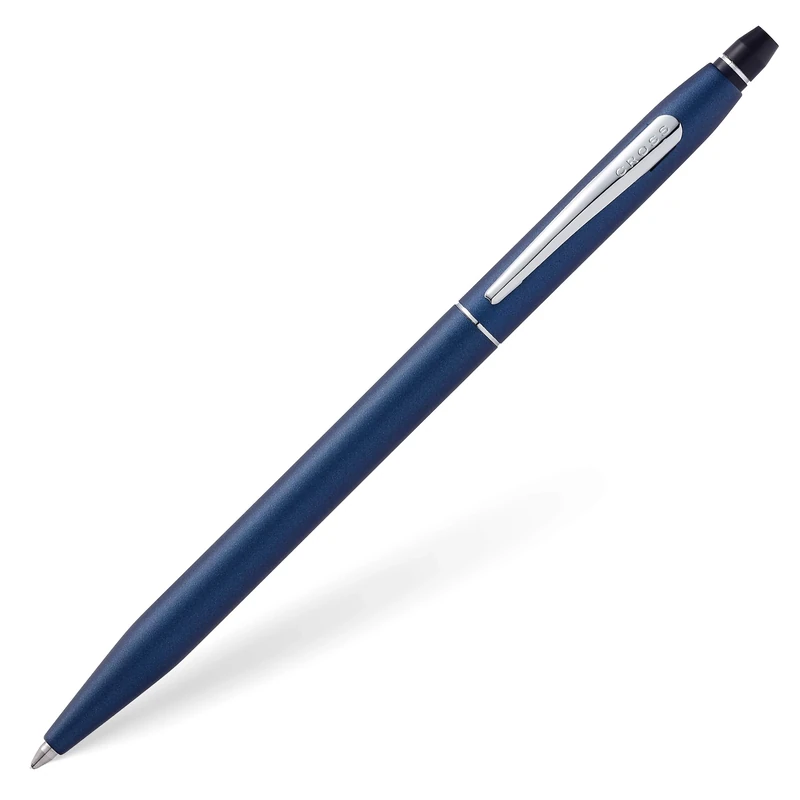 Cross Click Ballpoint Pen in Blue Lacquer with Chrome Appointments and Slim Gel Refill