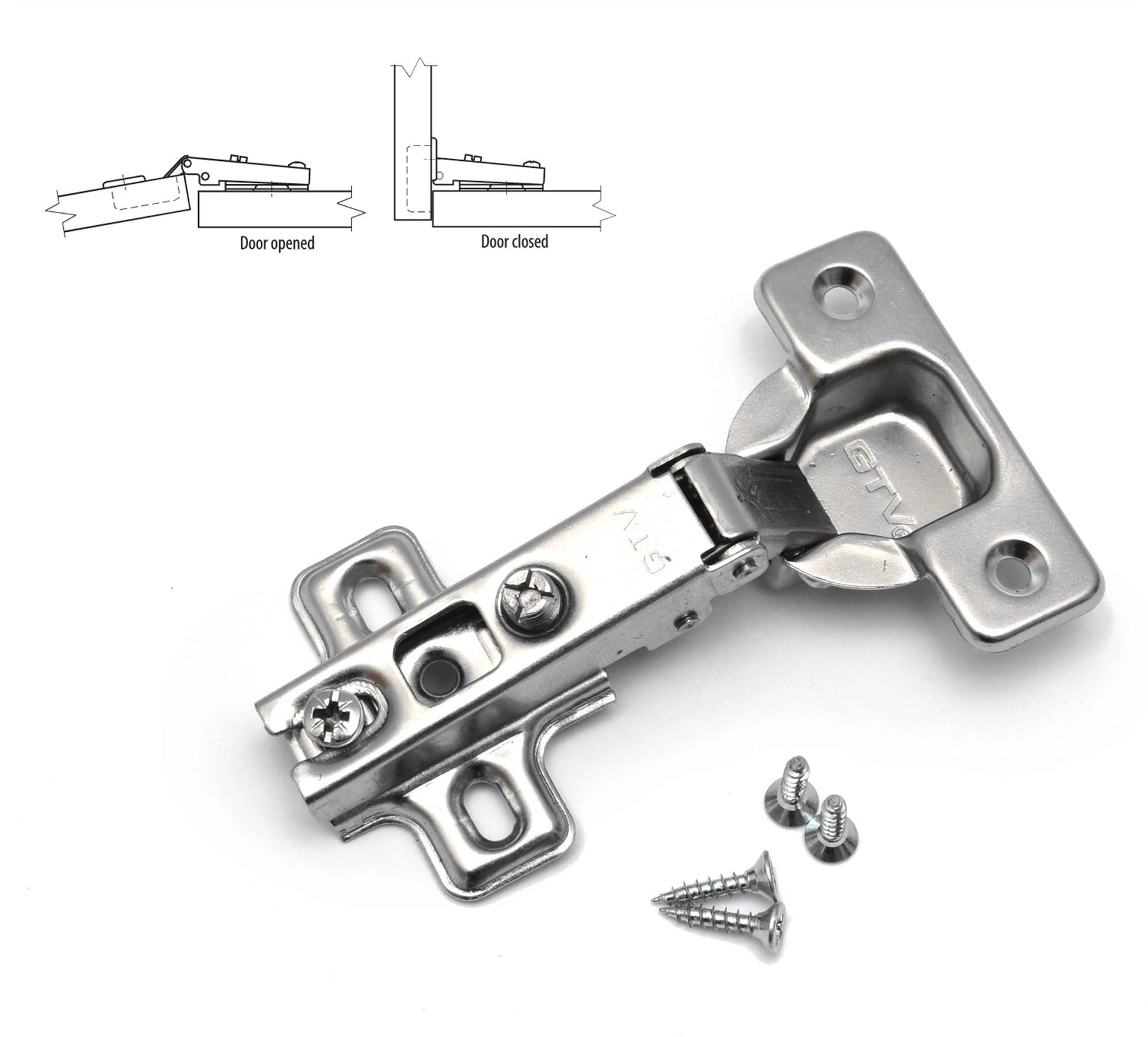 2 x Standard Kitchen Cabinet Door Hinge 35 mm + Screws