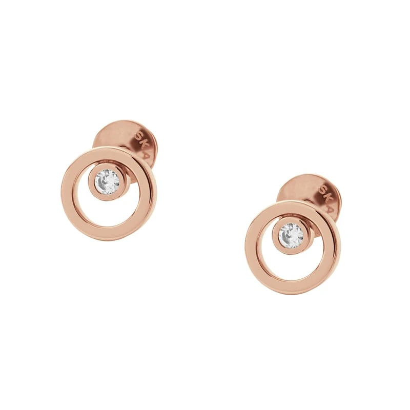 Skagen Earrings for Women Kariana, 7.4 mm x 7.4 mm x 2.5 mm Rose Gold Stainless Steel Earrings, SKJ0853791