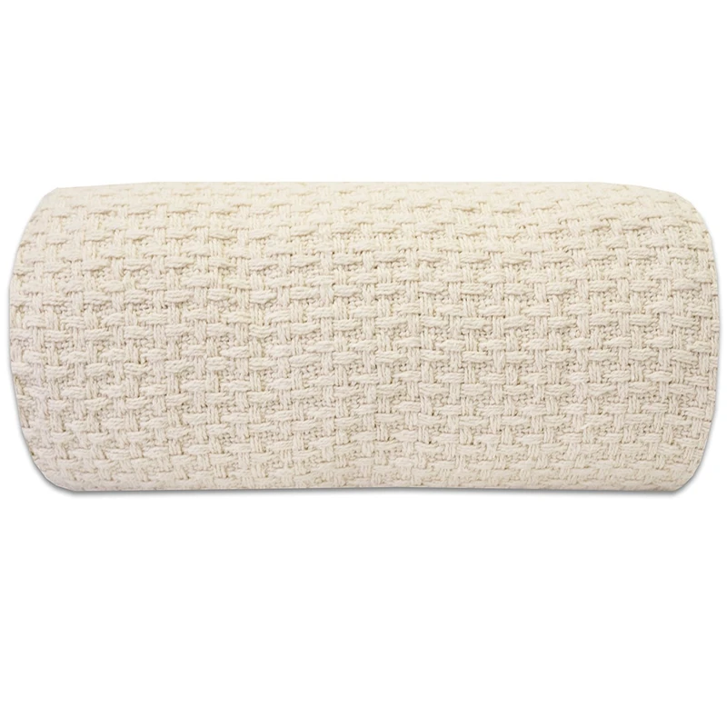 Sweet Home Collection 100% Fine Cotton Luxurious Basket Weave Blanket, Ivory Full/Queen