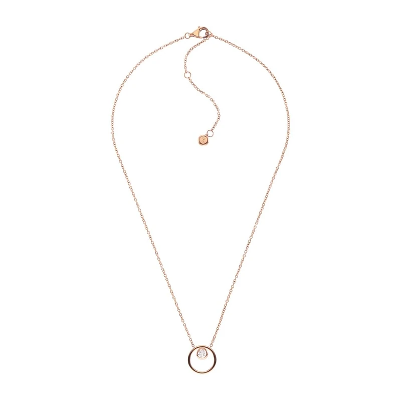 Skagen Necklace for Women Kariana, 14.6 mm x 14.6 mm x 3.6 mm Pendant Rose Gold Stainless Steel Necklace, SKJ0850791