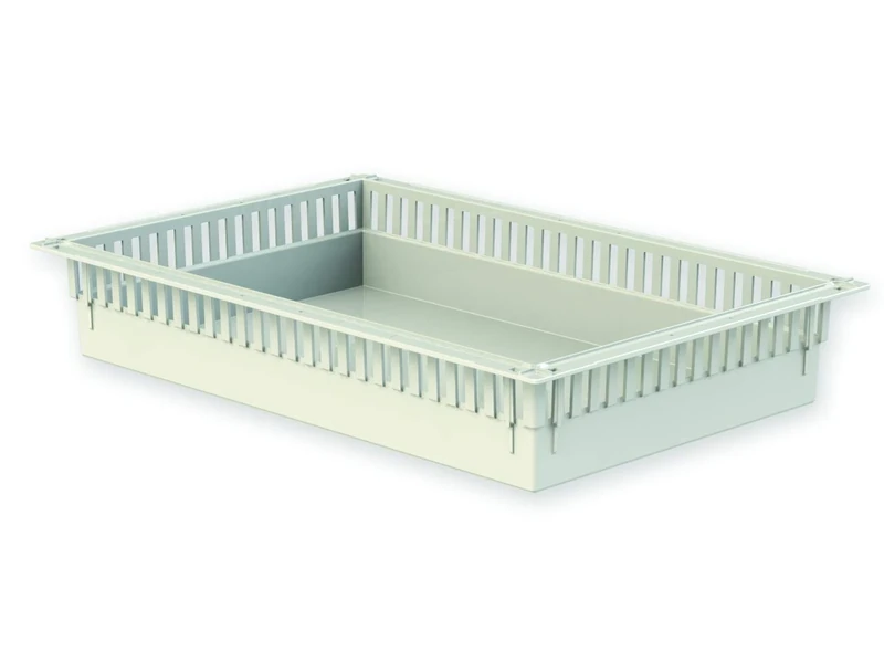 Gima - Modular Tray/Drawer Made of ABS Plastic, Grey Colour, Open Type, for ISO Trolleys, Size 600 x 400 x 100 mm