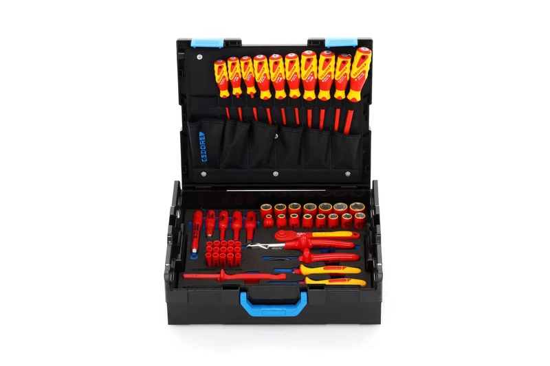 GEDORE 2979063 HYBRID VDE Tool case, 53-pc. set, Complete, Tools for electricians, Plastic case, VDE-insulated, 1100-1094