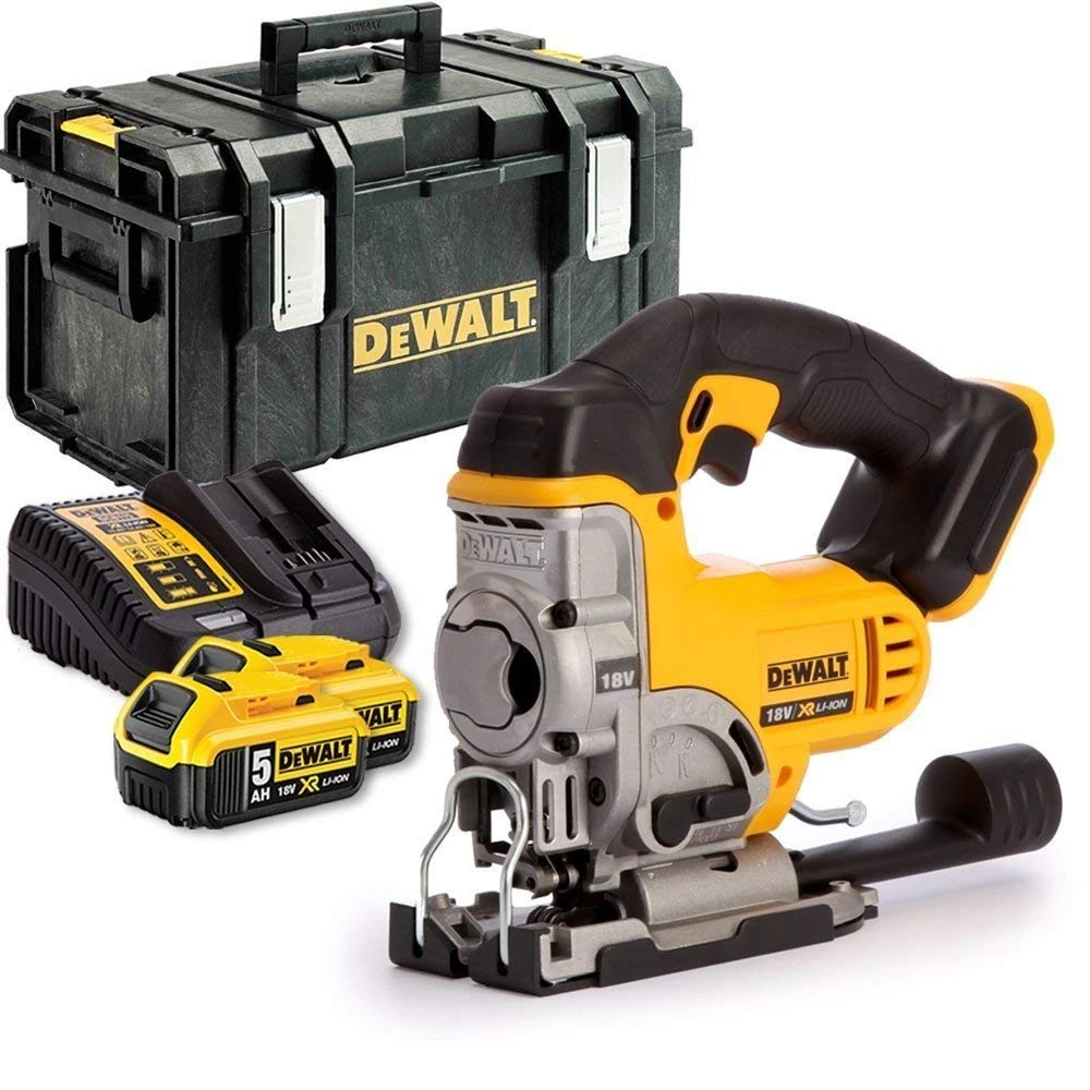 DeWalt DCS331N 18V Jigsaw Cordless Body with 2 x 5Ah Battery, Charger & Case (Without Inlay)