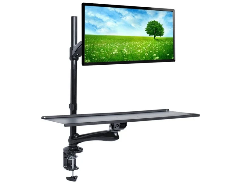 Maclean MC-681 Single Monitor Sit-Stand Workstation Screen Keyboard Arm Bracket