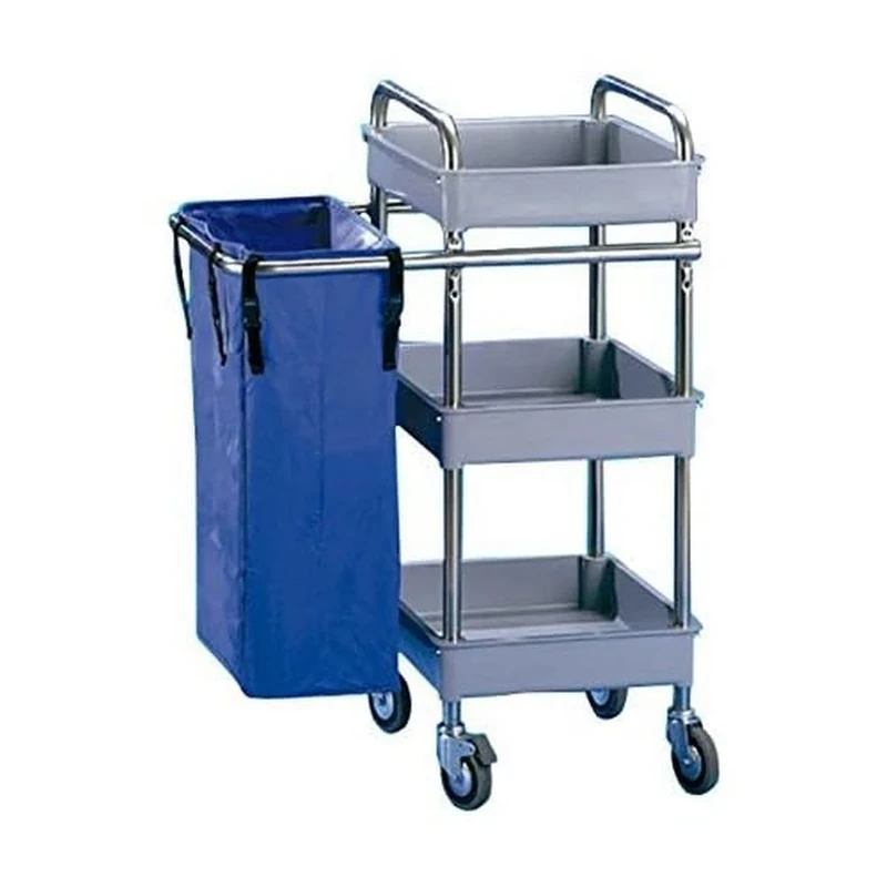 Jofel AL50350 Metallic Maid Trolley, 3 Small Trays and 1 Bag