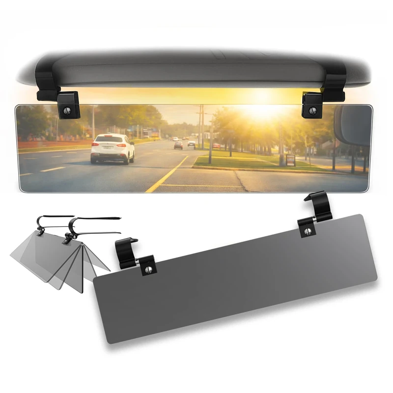 Glare Guard Polarized Car Visor Extender, Automatic Anti-Glare Sun Visor Extender for Car Protects from Glare & UV Rays, Snow Blindness, Universal 14 x 3.25 Blocker Fits Cars, Trucks & SUVs