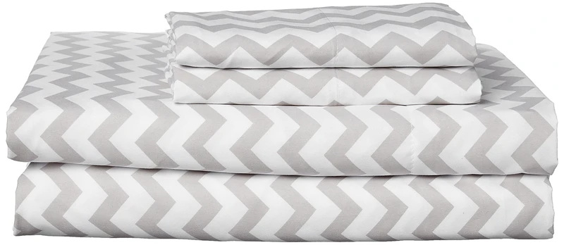 King Size Sheets - Breathable Luxury Bed Sheets with Full Elastic & Secure Corner Straps Built In - 1800 Supreme Collection Extra Soft Deep Pocket Bedding Set, Sheet Set, King, Chevron Gray