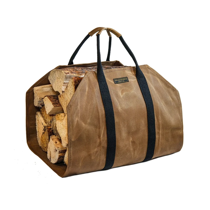 Readywares Waxed Canvas Firewood Carrier, Heavy Duty Firewood Log Carrier, Classic Durable Design - Image 1