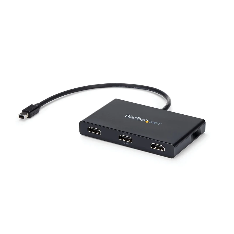 StarTech.com 3 Port Mini DisplayPort MST Hub - 4K 30Hz - Mini DP to HDMI Video Splitter for Multiple Monitors - mDP to HDMI (MSTMDP123HD) Black