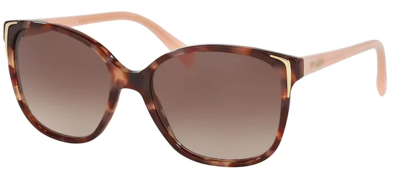 Prada Women's 01OS 0Pr01Os Ue00A6 55 Sunglasses Spotted Brown Pink/Browngradient