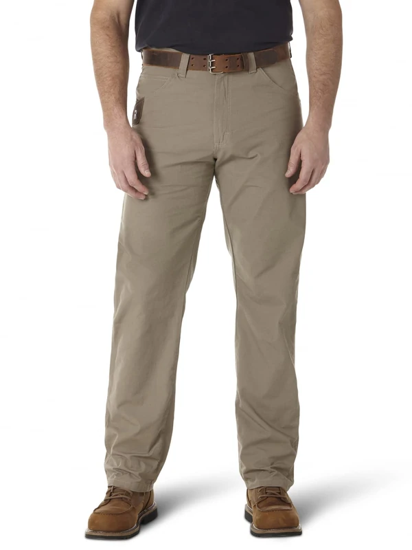 Wrangler Men's Riggs Workwear Ripstop Technical Pant Work Utility, Dark Khaki, 42W x 34L