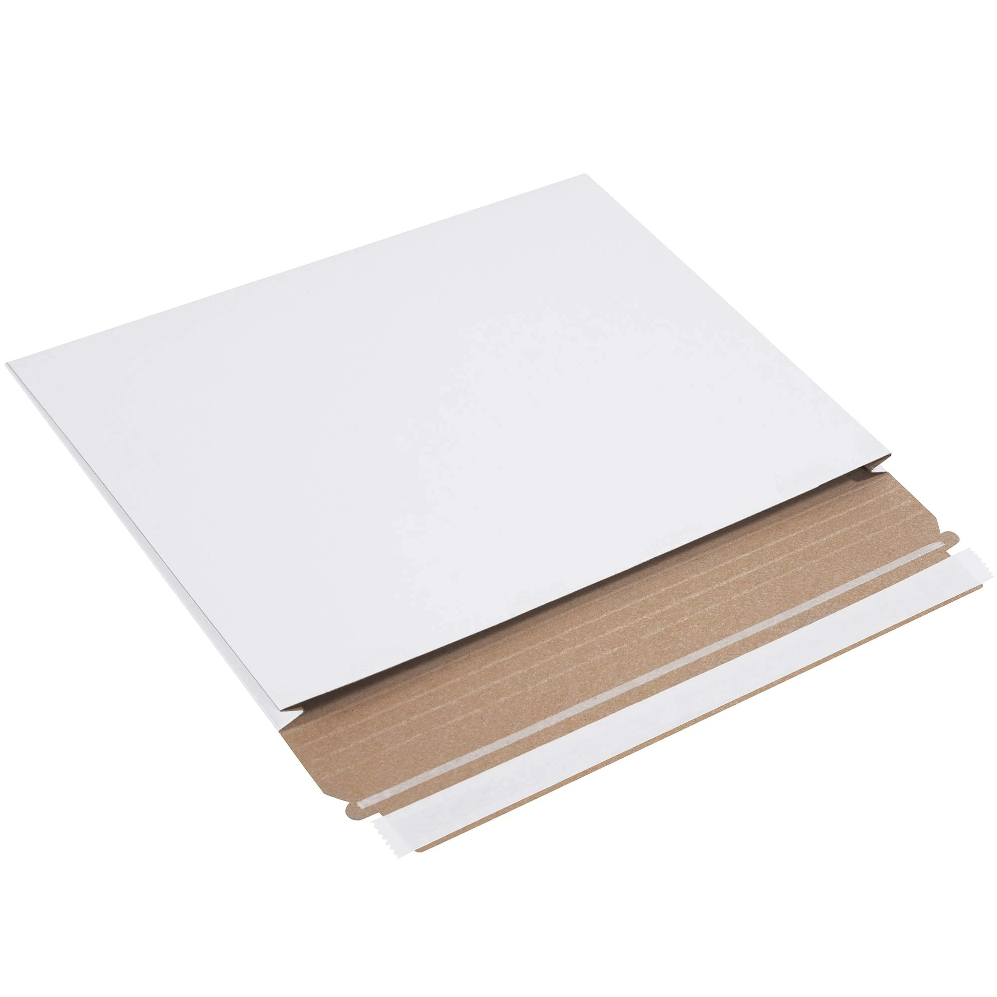 BOX USA BRM2G Gusseted Flat Mailers, White Cardboard, 12 1/2'' x 9 1/2'' x 1'' (Pack of 100)