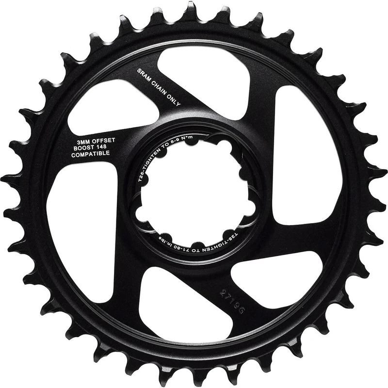 Sram Unisex's Eagle X-Sync 30T Direct Mount Off-Set Boost Aluminium 11-Speed Chin Ring-Black, 3 mm
