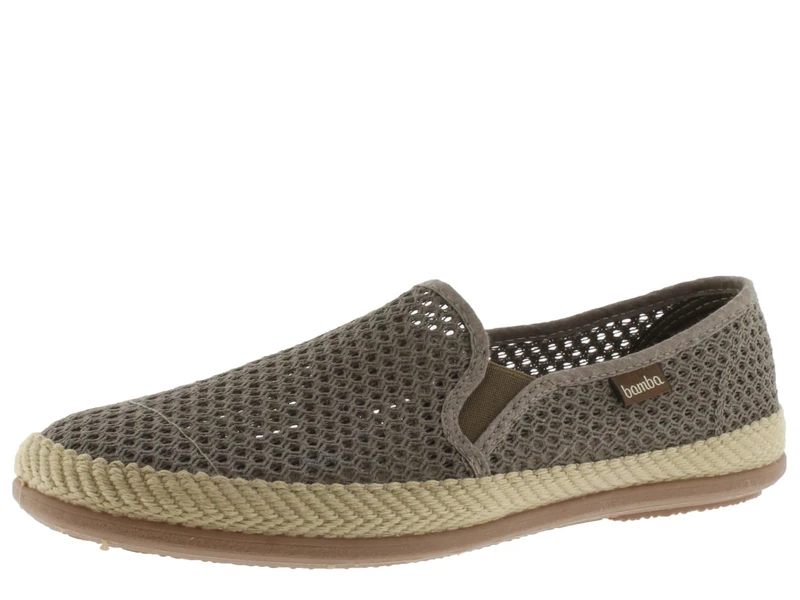 victoria Bamba André Mesh Espadrilles & Side Elastics & Textile Braid 520031 for Men Taupe 42
