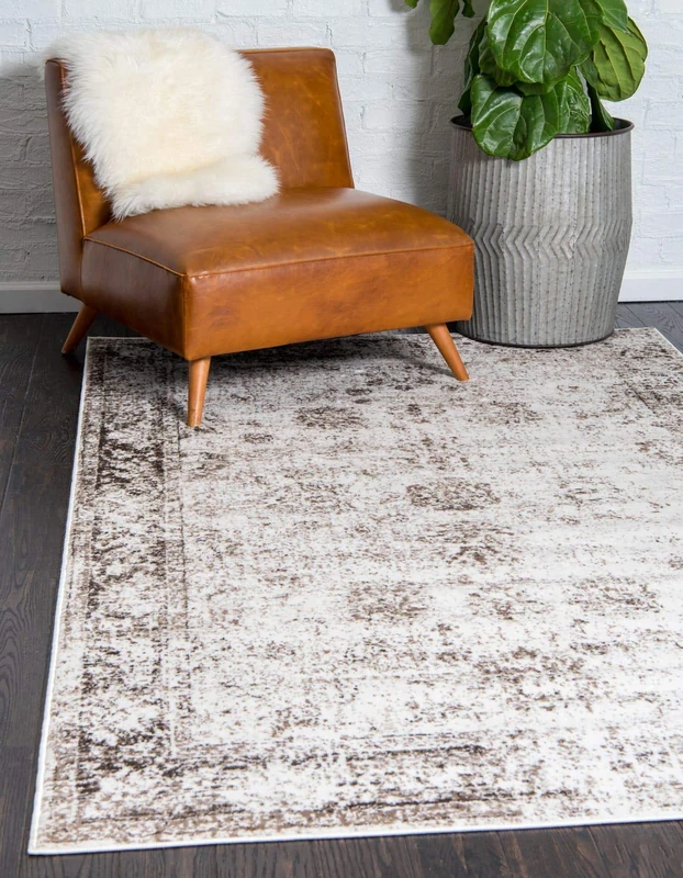 Unique Loom Sofia Collection Traditional Vintage Ivory/Brown Area Rug (155x245)