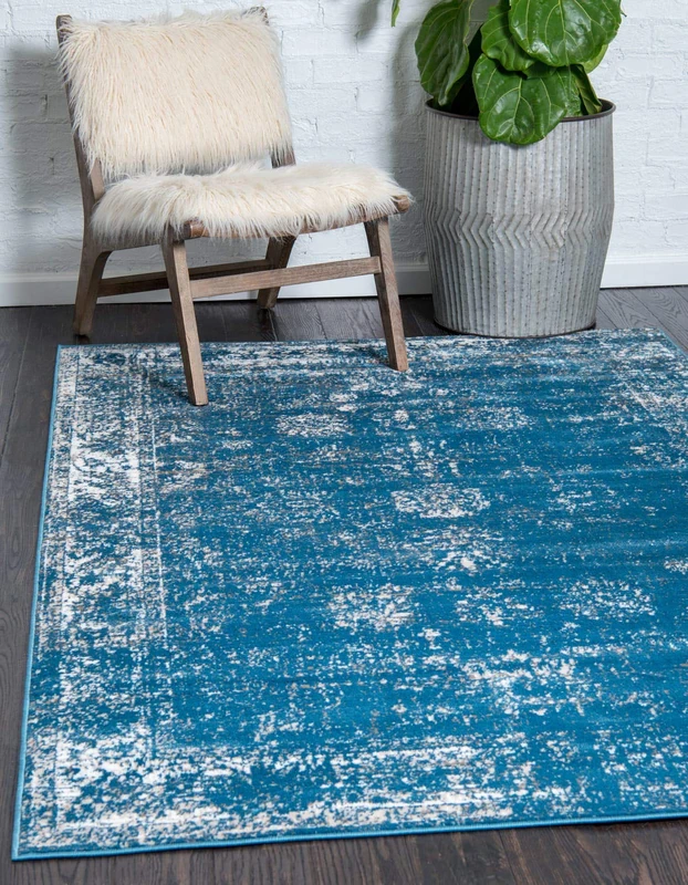 Unique Loom Sofia Collection Traditional Vintage Blue/Ivory Area Rug (125x185)