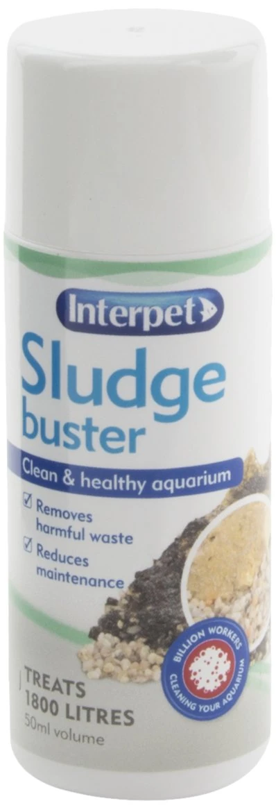 Interpet Sludge Buster Aquarium Treatment, 50 ml, Removes Harmful Waste, Reduces Maintenance, Fast Acting Beneficial Bacteria