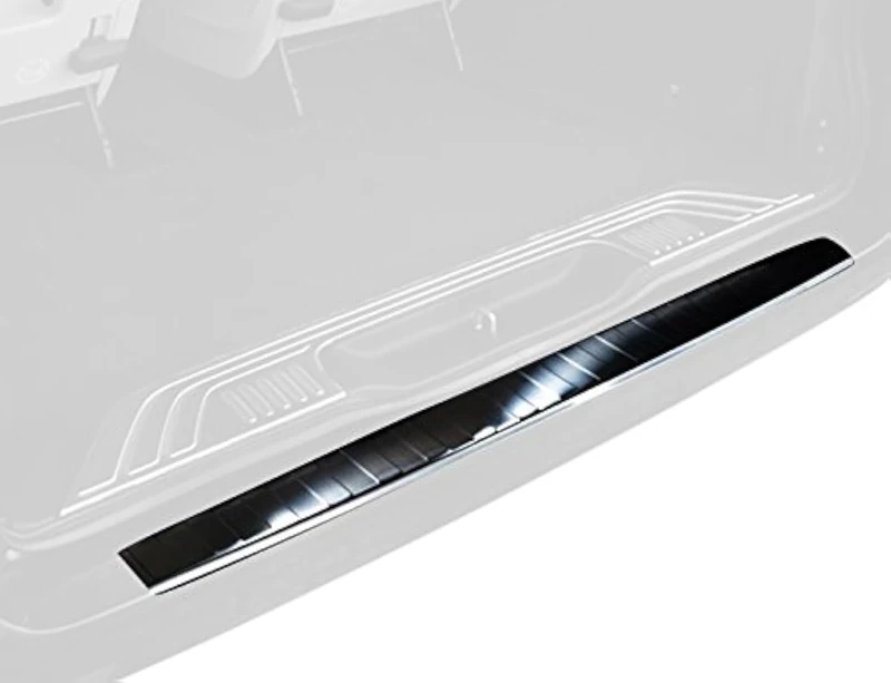 Avisa Black Stainless Steel Rear bumper protector compatible with Mercedes Vito / V-Class 2014-2019 & Facelift 2019- 'Ribs'
