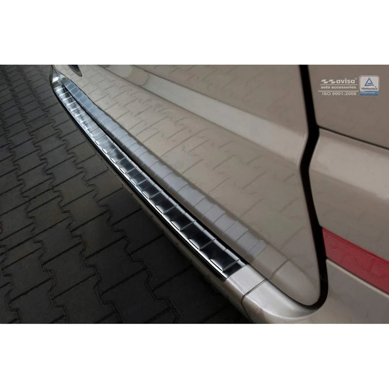 Black Stainless Steel Rear Bumper Protector Compatible with Mercedes Vito / Viano 2003-2014 'Ribs'
