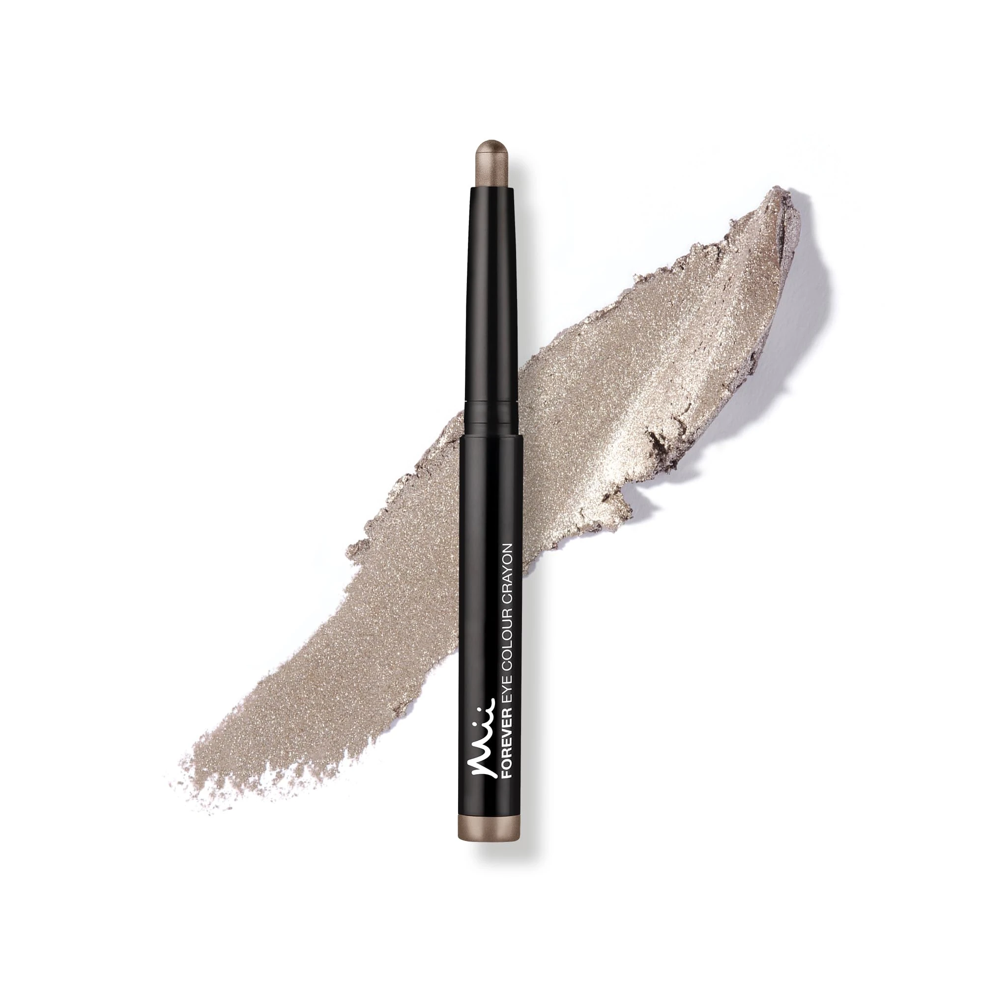 Mii Cosmetics Forever Eye Colour Crayon, Long-Lasting Cream Eyeshadow Stick, Lightweight & Crease-Resistant, Buildable Creamy Eyeshadow, Multipurpose Eye Makeup, Metallic Silver Taupe, Oyster