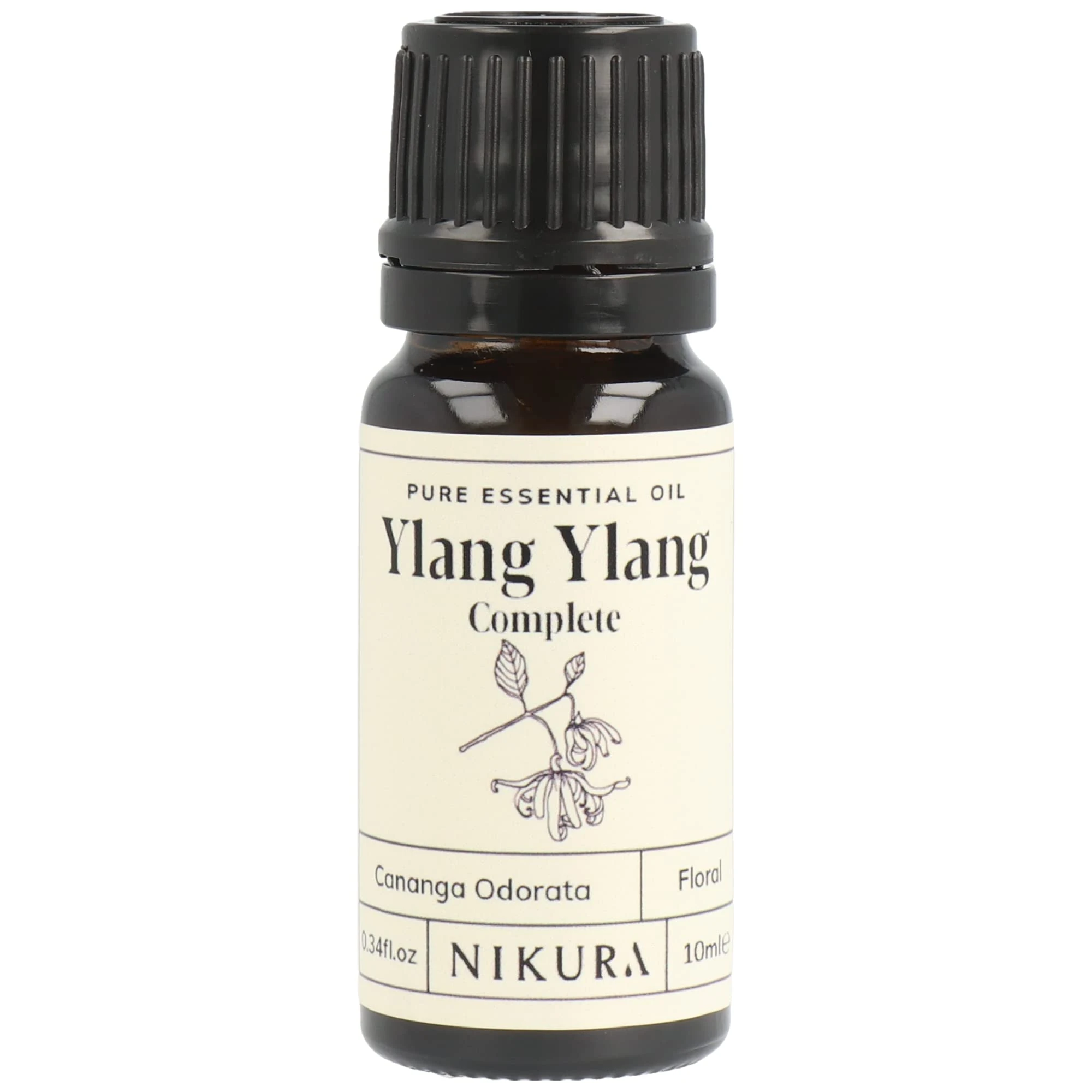 Nikura | Ylang Ylang (Complete) - 10ml - Essential Oil | Ylang Ylang Oil for Diffuser, Hair, Bath | Use in Aromatherapy Diffuser | Vegan, 100% Pure
