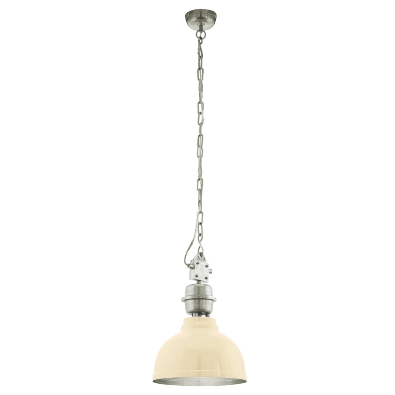 Eglo Grandam 60 W Steel Pendant Light, Beige, Chrome