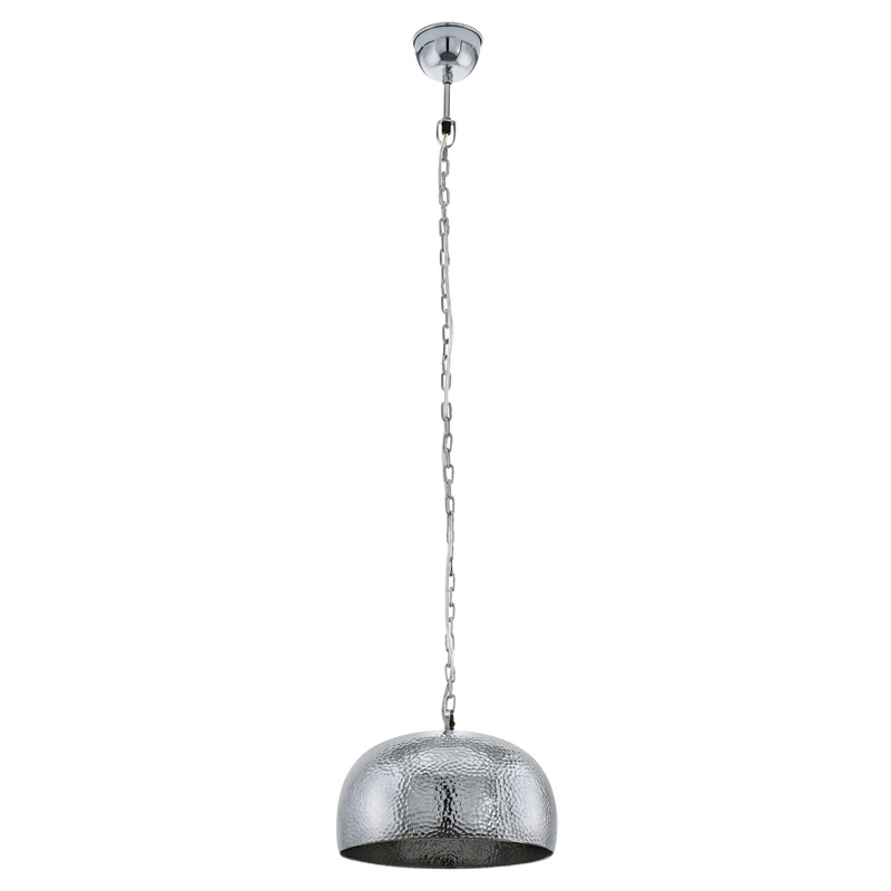 Eglo Pendant Lighting Dumphry, Ceiling Light Fitting in Metal Leaf Look, Hanging lamp for Dining and Living Room Made of Metal in Chrome-Finish, E27 Socket