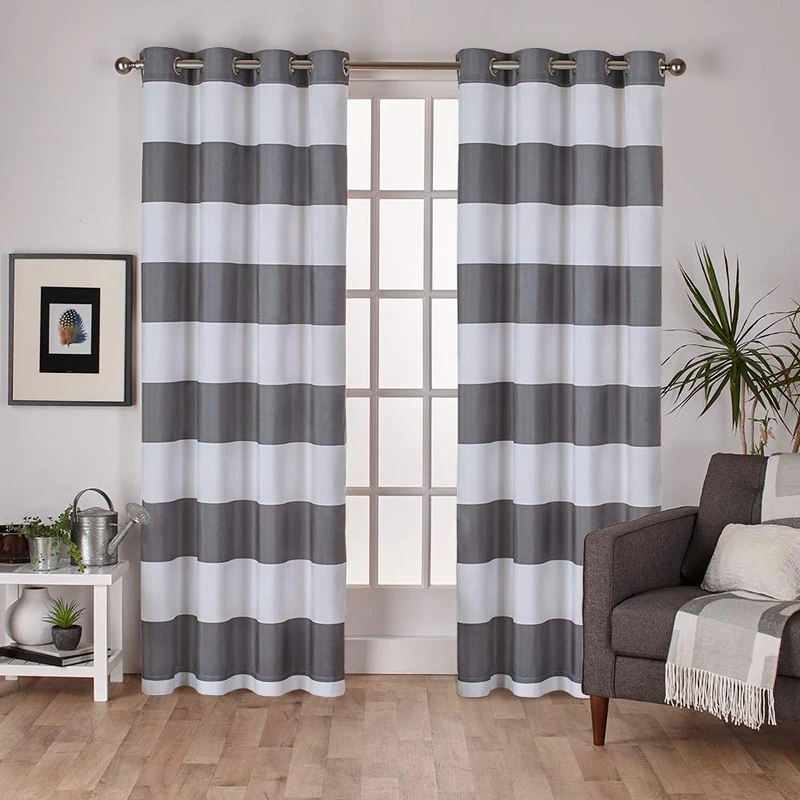 Exclusive Home Curtains Surfside Grommet Top Panel Pair, Black Pearl, 54x96, 2 Piece