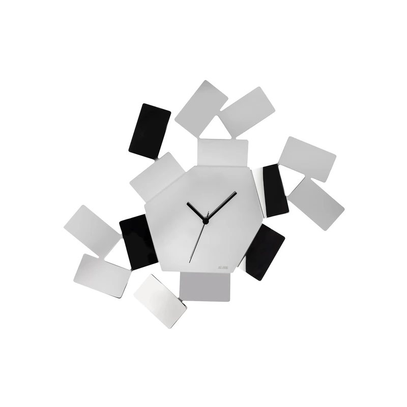 Alessi MT19 La Stanza dello Scirocco Wall Clock-18/10 Stainless, Mirror Polished, Steel Silver, 46 x 33.5 x 4 cm