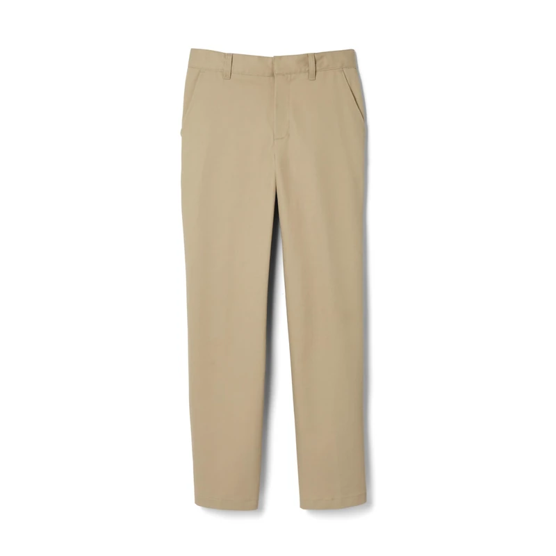 French Toast Boy's Relaxed Fit Twill Pant with Adjustable Waist, Khaki Beige, 18 Years - Image 1