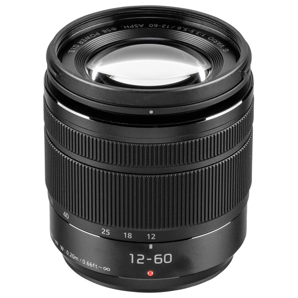 Panasonic H-FS12060E Lumix G Vario 12-60 mm F3.5-5.6 Aspheric Lens (5x Zoom, Power O.I.S., Image Stabiliser, Dust/Splash Protection) Black