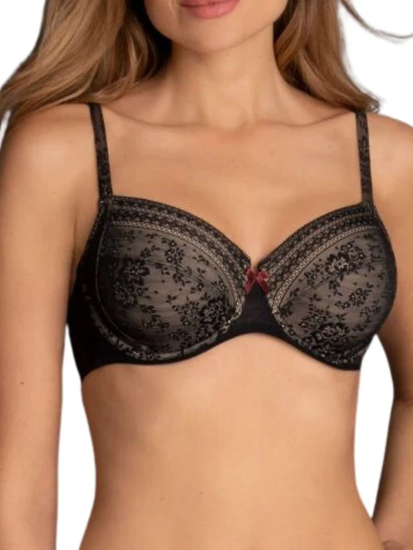 Rosa Faia Women's Fleur Everyday Bra, Black, 34I - Image 1