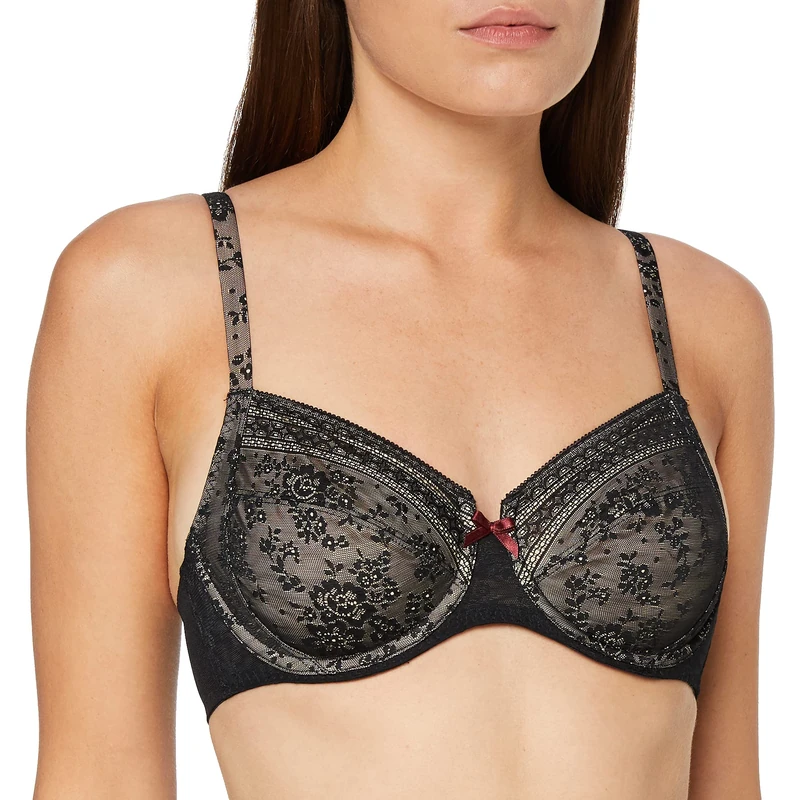 Rosa Faia Women's Fleur Everyday Bra, Black, 36I